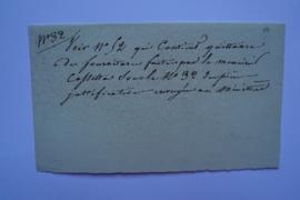 note sur la quittance, du menuisier Cassetta à Ingres, fol. 64