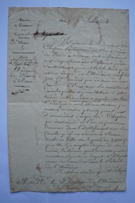lettre informant que M. Chopin, peintre devrait perdre son traitement conformément au règlement p...