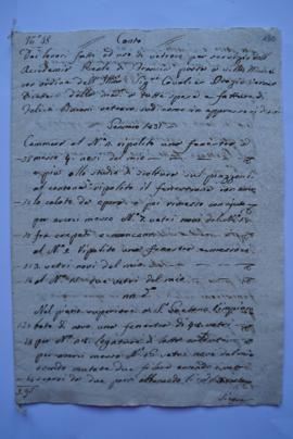 cahier de comptes et quittance pour les travaux de janvier au 26 mars 1831, du vitrier Felice Dur...