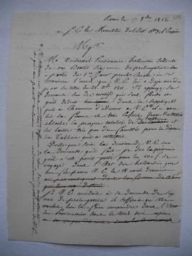 lettre demandant une prolongation de six mois de séjour à l’Académie pour Vanderwal, peintre holl...