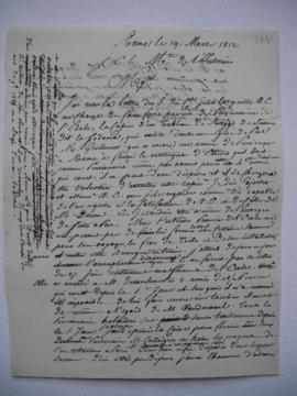 lettre désignant parmi les pensionnaires Alexandre Guillemot, pour l’exécution de la commande d’u...