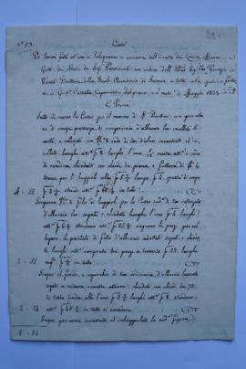 cahier de comptes et quittance pour les travaux du mois de mai 1834, du menuisier Giuseppe Casset...