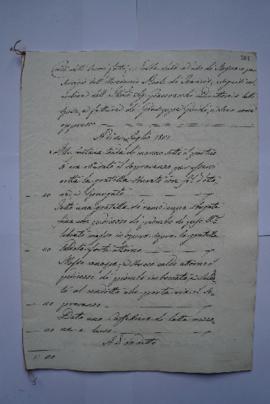 cahier de comptes et quittance pour les travaux de juillet à décembre 1822, de l’étameur Giuseppe...