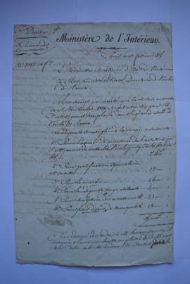 lettre de Neuville, directeur de correspondance, à Lethière, fol. 197-198