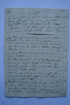 cahier de comptes et quittance pour les travaux à partir du 1er juillet 1834, du serrurier et fer...