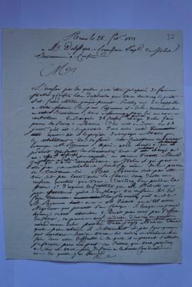 lettre au sujet de la procuration de Pizzamano pour son traitement, de Lethière à Lesseps, commis...