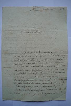 lettre concernant la mission confiée à Joseph Charles Marin de surveillance de l’encaissement des...