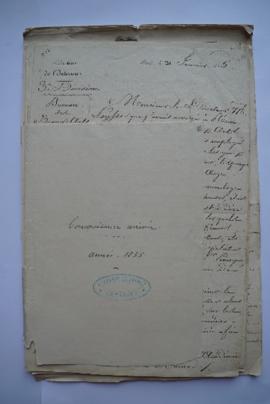 « Correspondance arrivée. Année 1835 », sous-pochette contenant les folios 89 à 133, fol. 88, 134