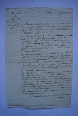 lettre de Lainé, ministre à Charles Thévenin, fol. 220