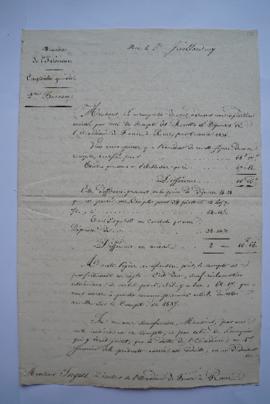 expédition du compte des recettes et dépenses de l’Académie pour l’année 1836, du ministre de l’I...