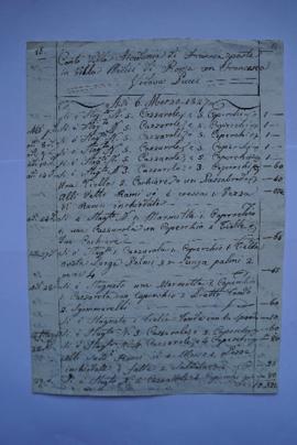 facture et quittance pour les travaux du 6 mars 1827 , de la chaudronnière Francesca Pucci à Pier...