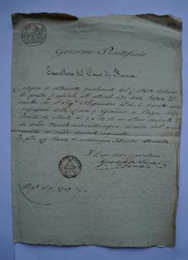 certificat de propriété de la maison et du jardin sur la place de la Trinité des Monts nr 7 à 12,...