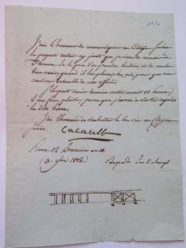 Lettre du ministre Cacault à Joseph-Benoît Suvée, fol. 192