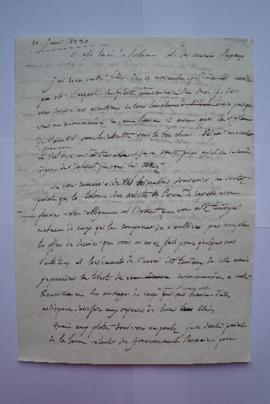lettre au sujet des plâtres à exécuter par les pensionnaires, au comte de Forbin, directeur des M...