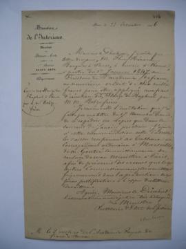 lettre relative à l’expédition des copies des Chambres de Raphaël par les frères Balze du comte D...