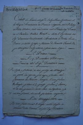 cahier de comptes des travaux du 9 décembre 1831 jusqu’au 21 juillet 1833, servant de sous-pochet...