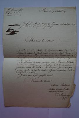 lettre présentant la demande de M. Batton, pensionnaire compositeur, d’obtenir la faculté de voir...