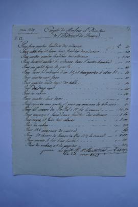 facture et quittance, du tapissier François Saint-Martin à Pierre-Narcisse Guérin, fol. 87
