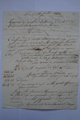lettre demandant de laisser pour le compte d’Henuméroi Joseph Ruxtiel, sculpteur, le fonds de 101...
