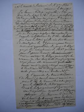 lettre de Jean-Victor Schnetz au comte Duchâtel, ministre de l’Intérieur, fol. 523