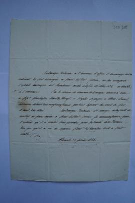 lettre accompagnant l’envoi de l’extrait des comptes de l’Académie arrêté à la fin de 1824, de To...