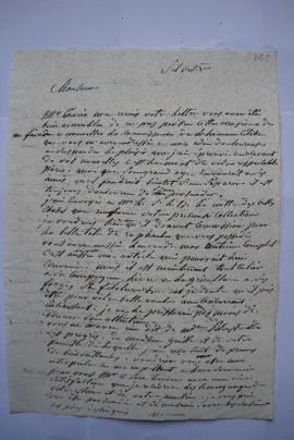 lettre personnelle évoquant la mort du père de Le Breton et sa collection d’oeuvres de Lethière à...