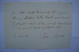 quittance pour le linge de maison du mois de juin 1817, de Luisa Lafonte à Charles Thévenin, fol....