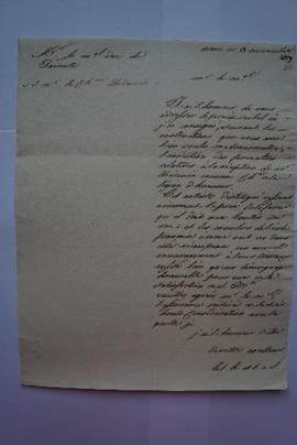 lettre adressant le procès-verbal relatif à la réception de Thévenin comme chevalier de la Légion...