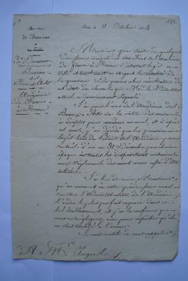 lettre informant que les pensionnaires logés hors du palais y retourneront avant le 31 décembre e...