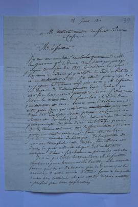 lettre de Lethière à Metaxa, membre du Sénat, fol. 39-39bis