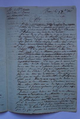 lettre de Lethière au baron Neuville, chef de la 3e Division, fol. 64