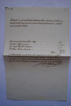 facture pour les médicaments fournis à l’Académie durant l’année 1835 et quittance, du pharmacien...