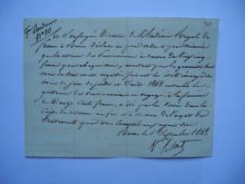 certificat relatif aux retenues des pensionnaires des mois de juin jusqu’en août 1843, de Jean-Vi...