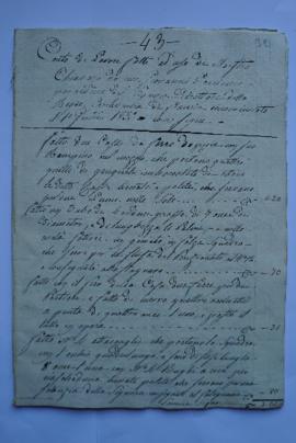 cahier de comptes et quittance pour les travaux à partir du 1er juin 1833, du serrurier et ferron...
