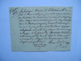certificat des retenues des pensionnaires des mois de juin à août 1844, de Jean-Victor Schnetz, f...
