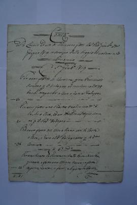 cahier de comptes et quittance pour les travaux du 1er juin au juin 1819, du serrurier François C...