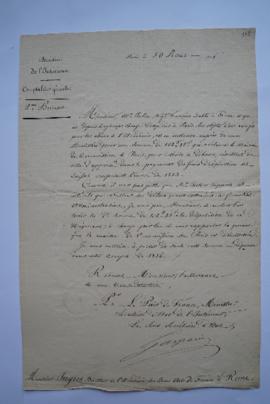 lettre au sujet du retard dans le payement du négociant Julien, chargé d’expédier à Paris les env...