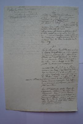 notes d’après la lettre du ministre du 30 mars 1819 pour établir le compte de l’année 1818, de Ch...