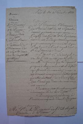 lettre concernant l’exécution de l’ordonnance du 14 septembre 1821 sur la comptabilité publique, ...