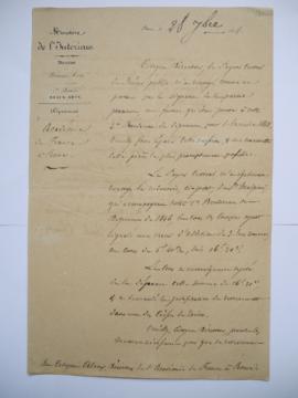 deux lettres au sujet des pièces justificatives pour l’exercice 1848 et 1846 et demande d’un acco...