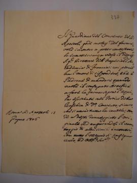 Lettre du gardien du couvent des saints Apôtres à Joseph-Benoît Suvée, fol. 337-338