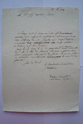 lettre demandant l’autorisation pour le pensionnaire Caristie de prendre des mesures au Palais du...