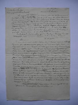 lettre de Jean-Victor Schnetz au secrétaire perpétuel de l’Académie, Raoul- Rochette, fol. 485