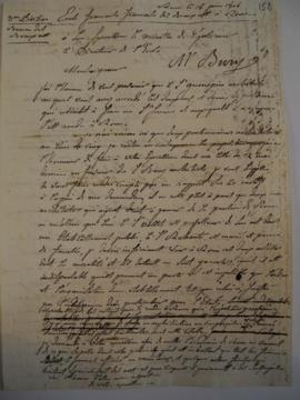 Brouillon de lettre concernant la mobilité des pensionnaires verso : 15 juin 1806, brouillon de l...