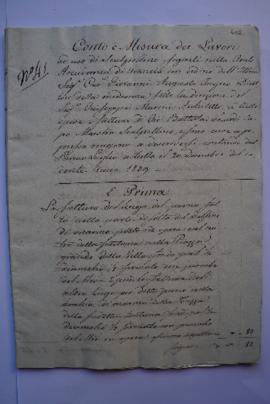 cahier des comptes et quittance du 1er juillet au 20 décembre 1839, du maître tailleur de pierre ...