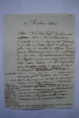 lettre demandant la consultation des oeuvres de Raphaël gravées par Marc-Antoine, se trouvant à l...