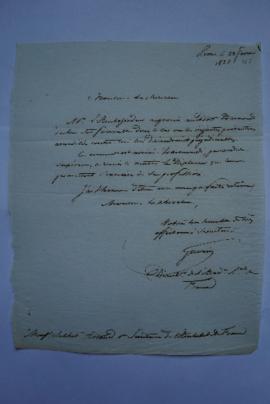 lettre réponse favorable à la demande de prolongation de trois mois pour le peintre Court, pour l...