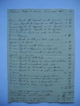 état des dépenses pour les travaux du 7 mai 1841, de l’étameur à Jean- Victor Schnetz, fol. 43-44