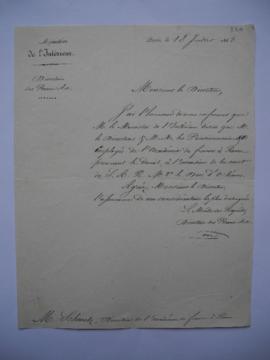 lettre demandant à l’Académie de prendre le deuil à l’occasion de la mort du duc d’Orléans, de Ca...