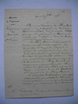 lettre au sujet des réclamations financières de Fleury-Hérard, banquier, du comte Duchatel, minis...